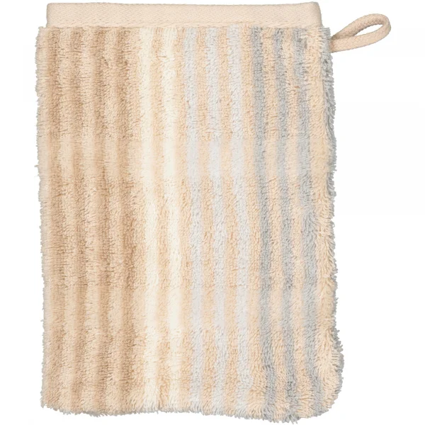 Cawö - Noblesse Cashmere Streifen 1056 - Farbe: sand - 33 - Waschhandschuh günstig online kaufen