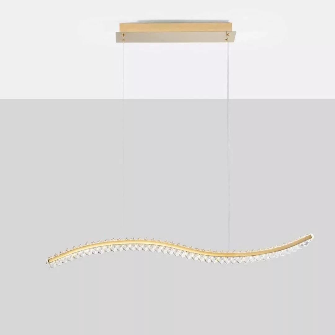 LED Pendelleuchte Aurelia in Gold und Transparent 43W 3351lm günstig online kaufen