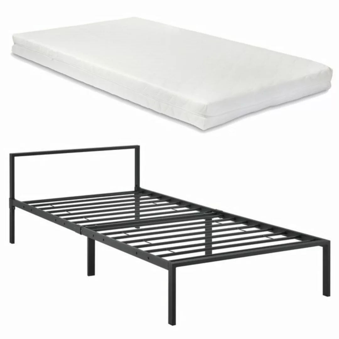 en.casa Metallbett, »Imatra« Bettgestell mit Kaltschaummatratze 90 x 200 cm günstig online kaufen