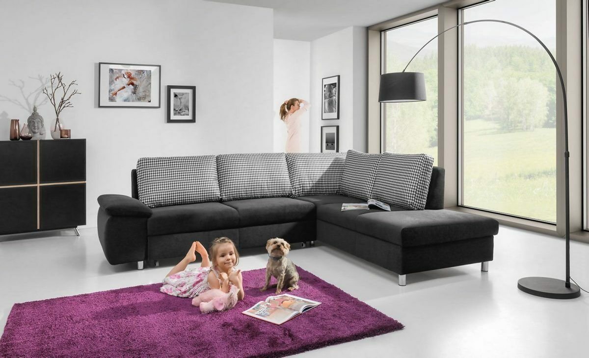 JVmoebel Ecksofa Schwarzes Ecksofa Luxus Couch Moderne Ecksitzmöbel Stilvol günstig online kaufen