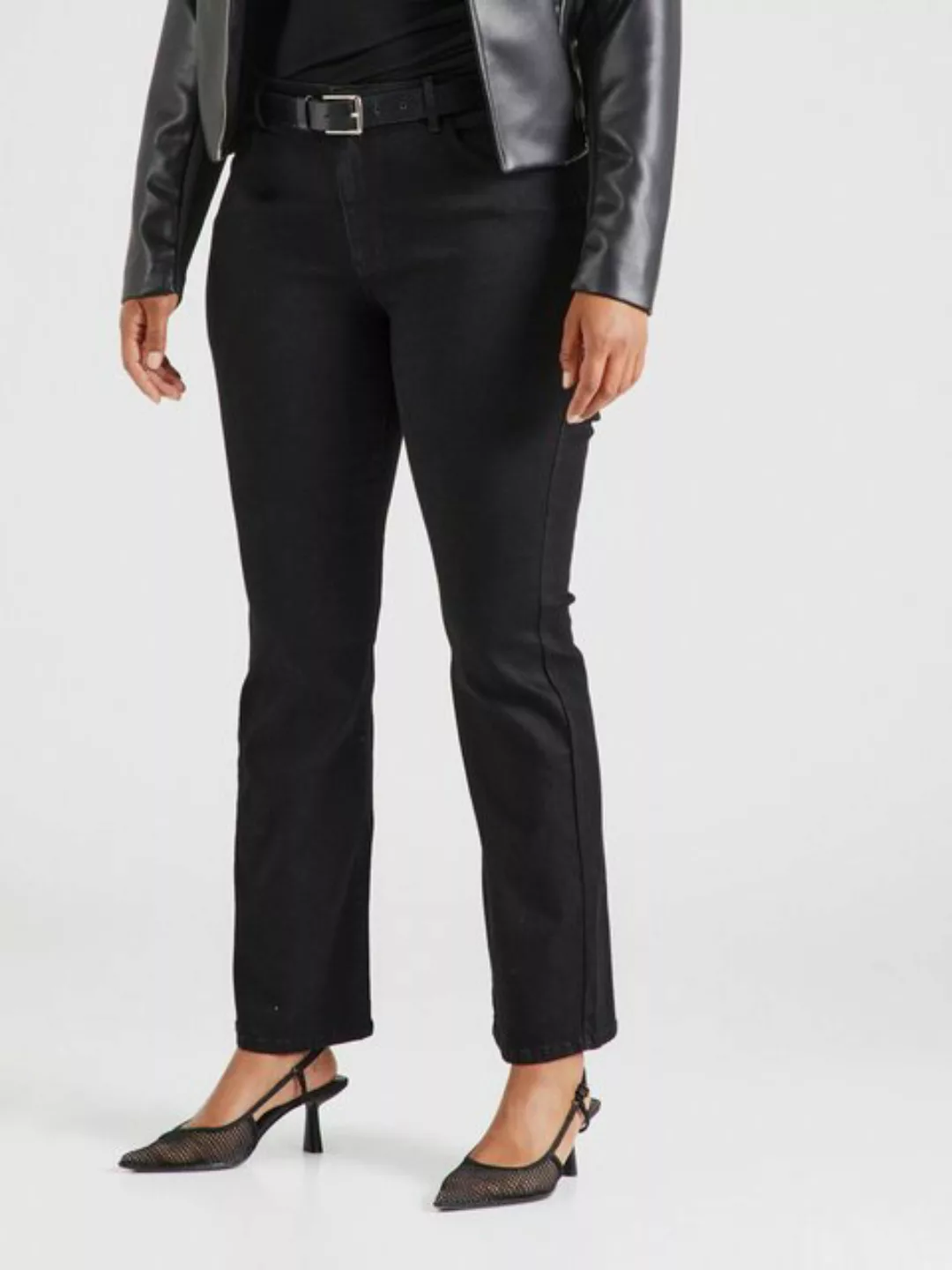 Carmakoma by Only Damen Jeans CARSALLY - Flared Fit - Schwarz - Black - Plu günstig online kaufen