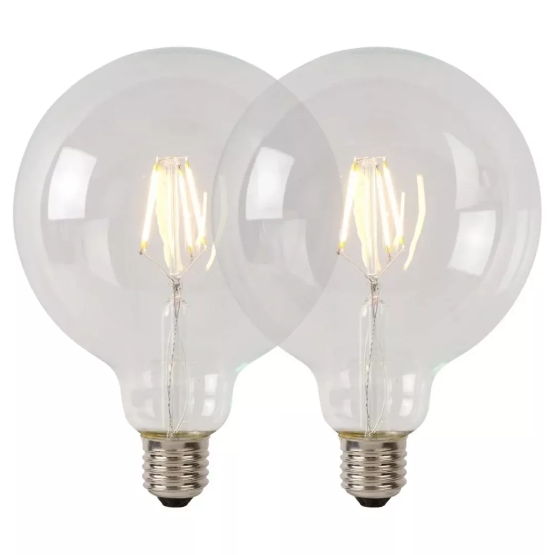 LED Leuchtmittel E27 Globe - G95 in Transparent 7W 1300lm dimmbar Doppelpac günstig online kaufen