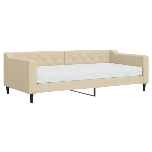 vidaXL Gästebett Gästebett Tagesbett mit Matratze Creme 90x200 cm Stoff Bet günstig online kaufen