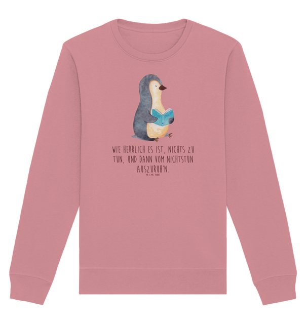 Mr. & Mrs. Panda Longpullover Größe S Pinguin Buch - Canyon Pink - Geschenk günstig online kaufen