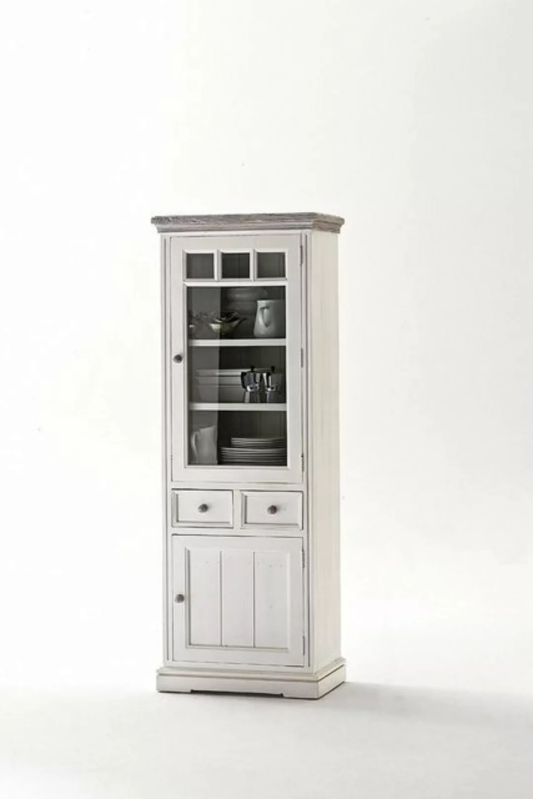 MCA furniture Vitrine in Kiefer wei/ withe sanded, Recycle - 73x200x45cm (B günstig online kaufen
