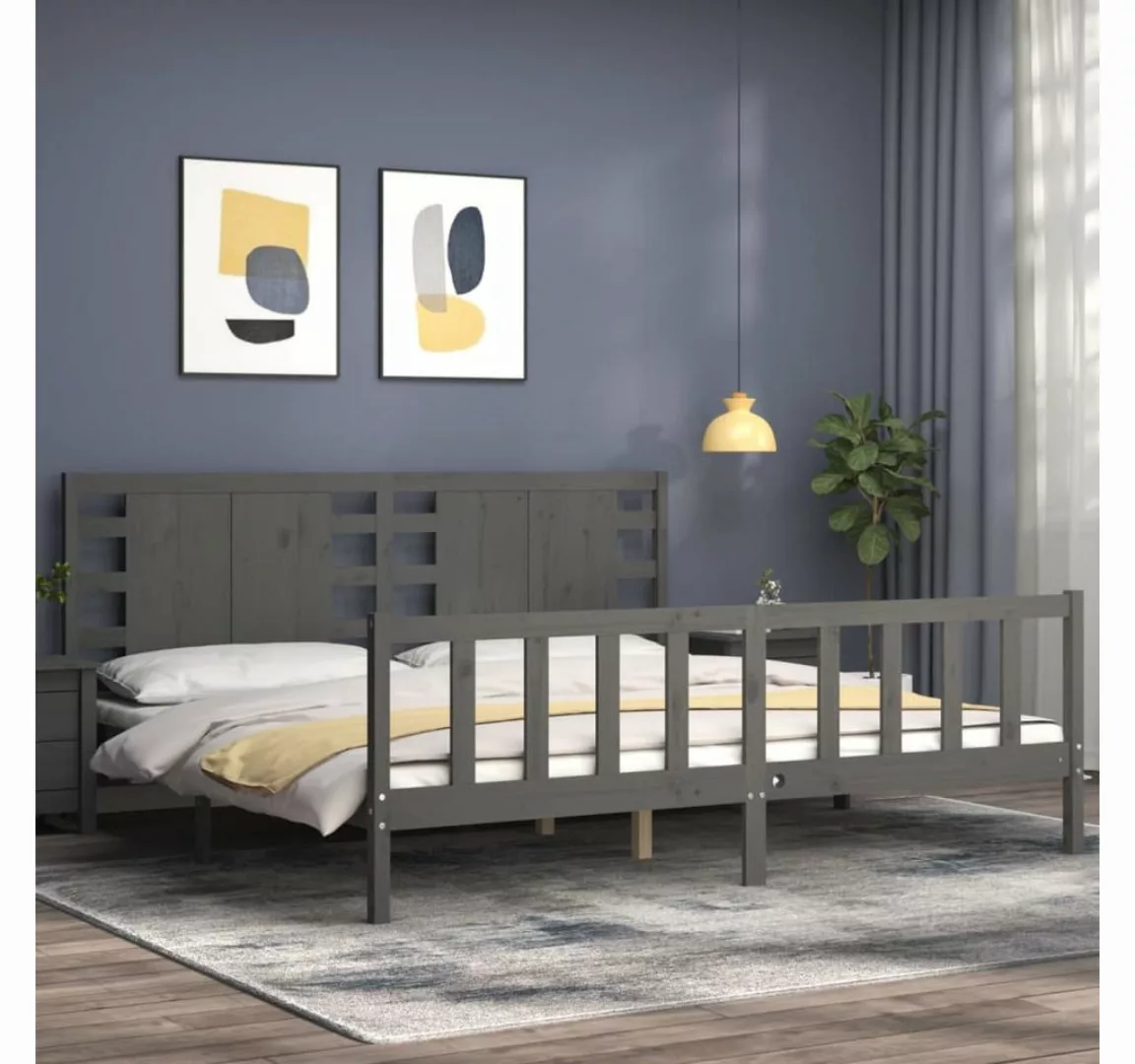 vidaXL Bett Massivholzbett mit Kopfteil Honigbraun 200x200 cm günstig online kaufen