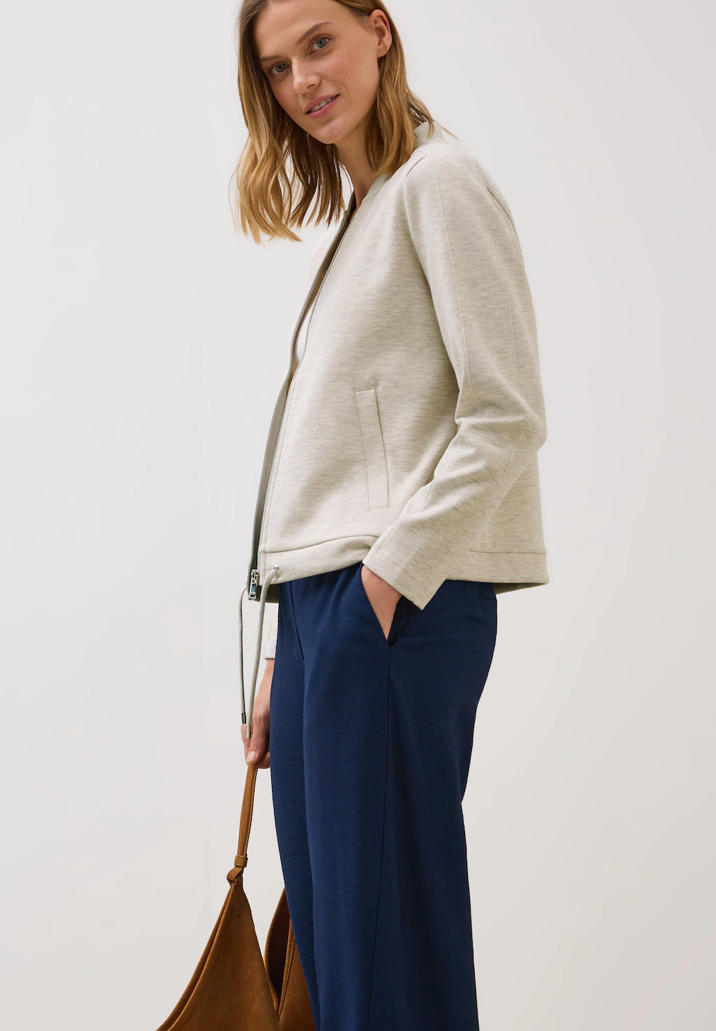 Cecil Sweatjacke, Sweat Blouson mit Tunnelzug und Stehkragen günstig online kaufen