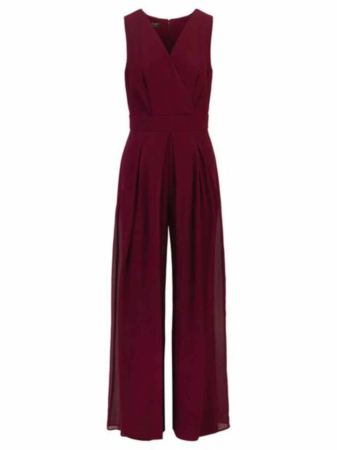 Apart Jumpsuit im Materialmix aus einer leicht strukturierter Ware und Chif günstig online kaufen