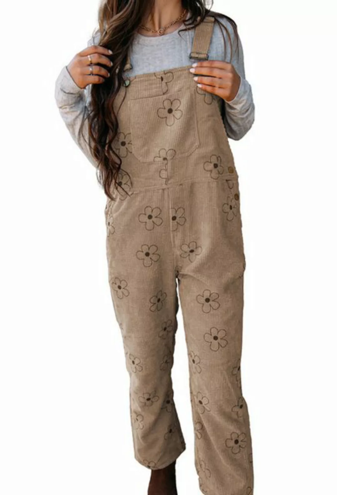 CHENIN 7/8-Overall Bedruckter, gerader Jumpsuit mit Hosenträgern, lässig un günstig online kaufen