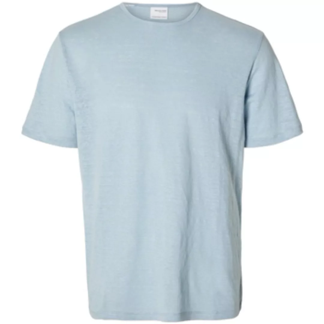 Selected  T-Shirts & Poloshirts T-Shirt Bet Linen - Cashmere Blue günstig online kaufen