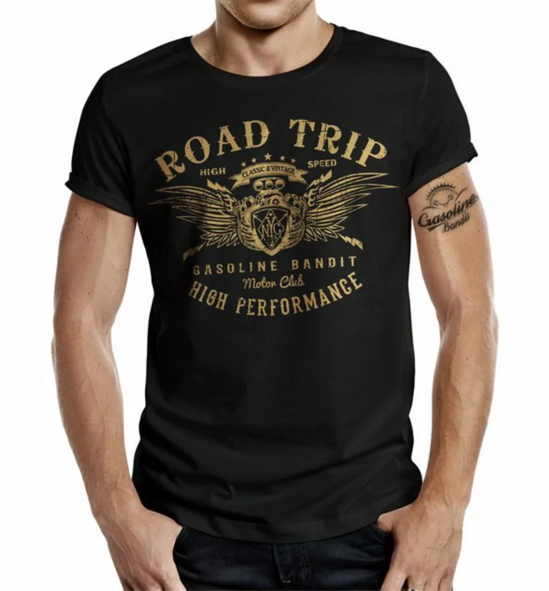 GASOLINE BANDIT® T-Shirt für Rocker, Biker, Racer: Road Trip günstig online kaufen