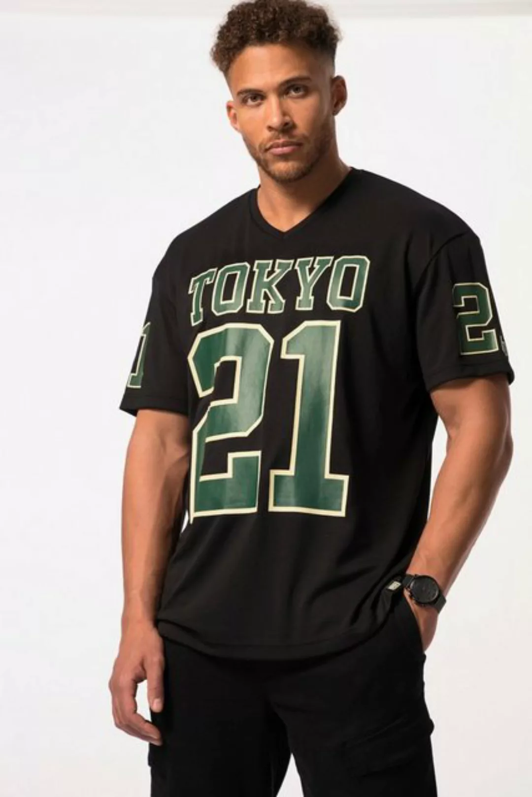 STHUGE T-Shirt STHUGE T-Shirt Halbarm oversized Football Print günstig online kaufen