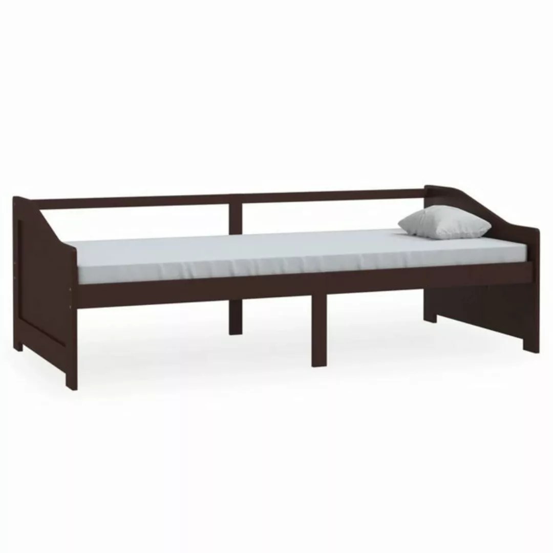 vidaXL Bett Tagesbett 3-Sitzer Dunkelbraun Massivholz Kiefer 90x200 cm günstig online kaufen