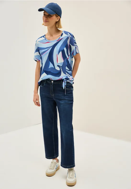 Print-Bluse mit Knoten günstig online kaufen