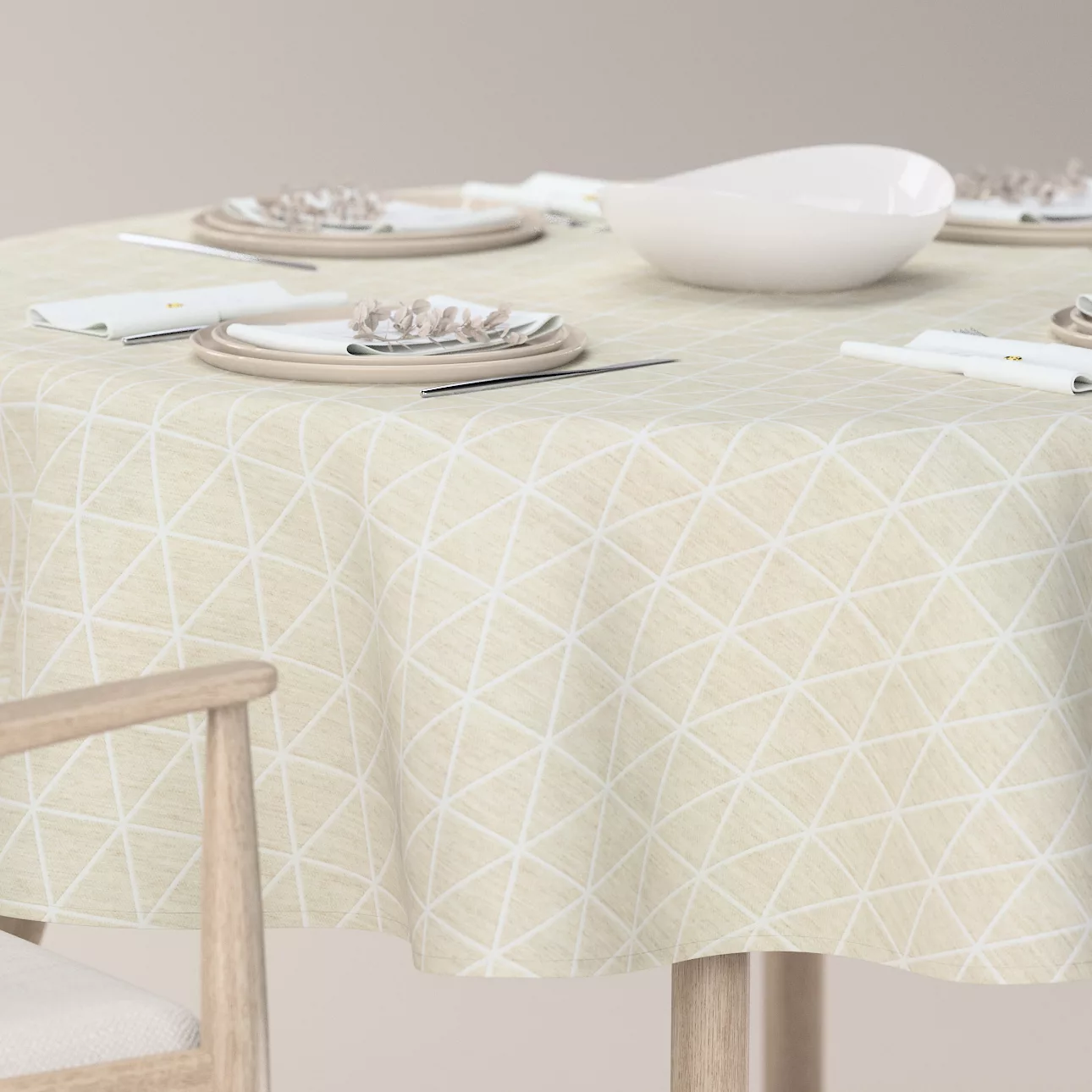 Runde Tischdecke, beige, Sunny (143-49) günstig online kaufen