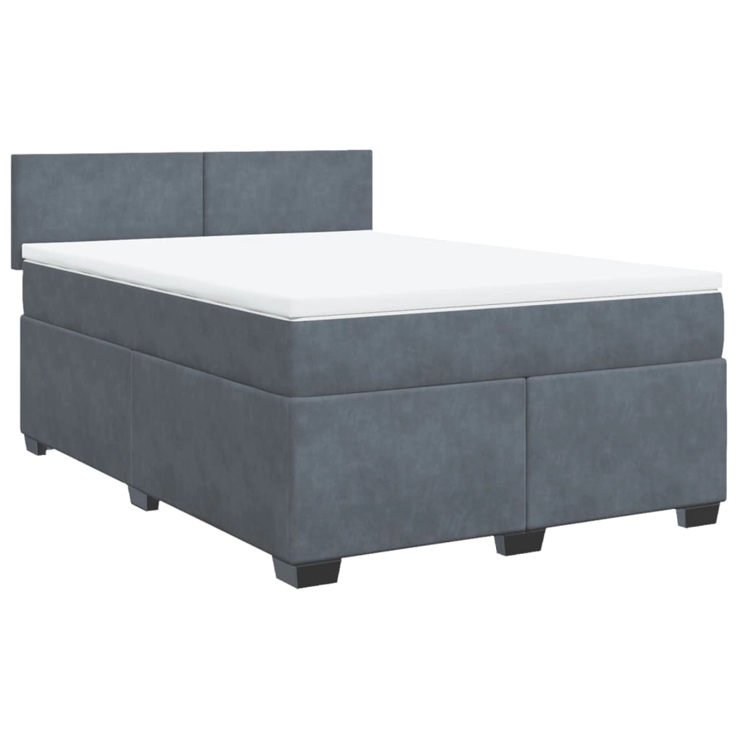 vidaXL Boxspringbett mit Matratze Dunkelgrau 140x190 cm Samt2103053 günstig online kaufen