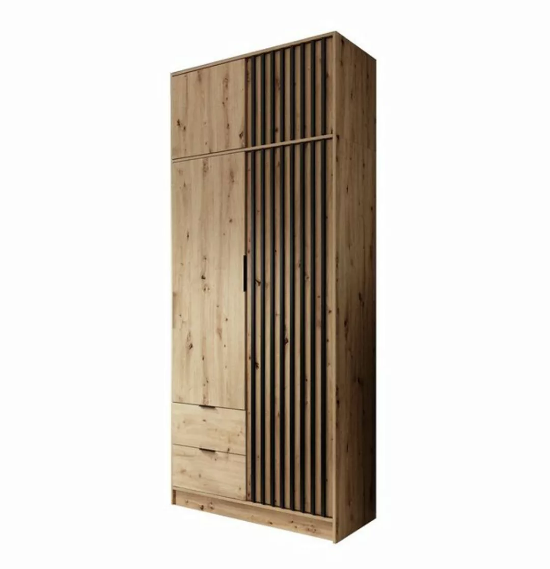 MOEBLO Kleiderschrank JOHN mit Erweiterung (Latten aus Holz, Loft Stil Indu günstig online kaufen