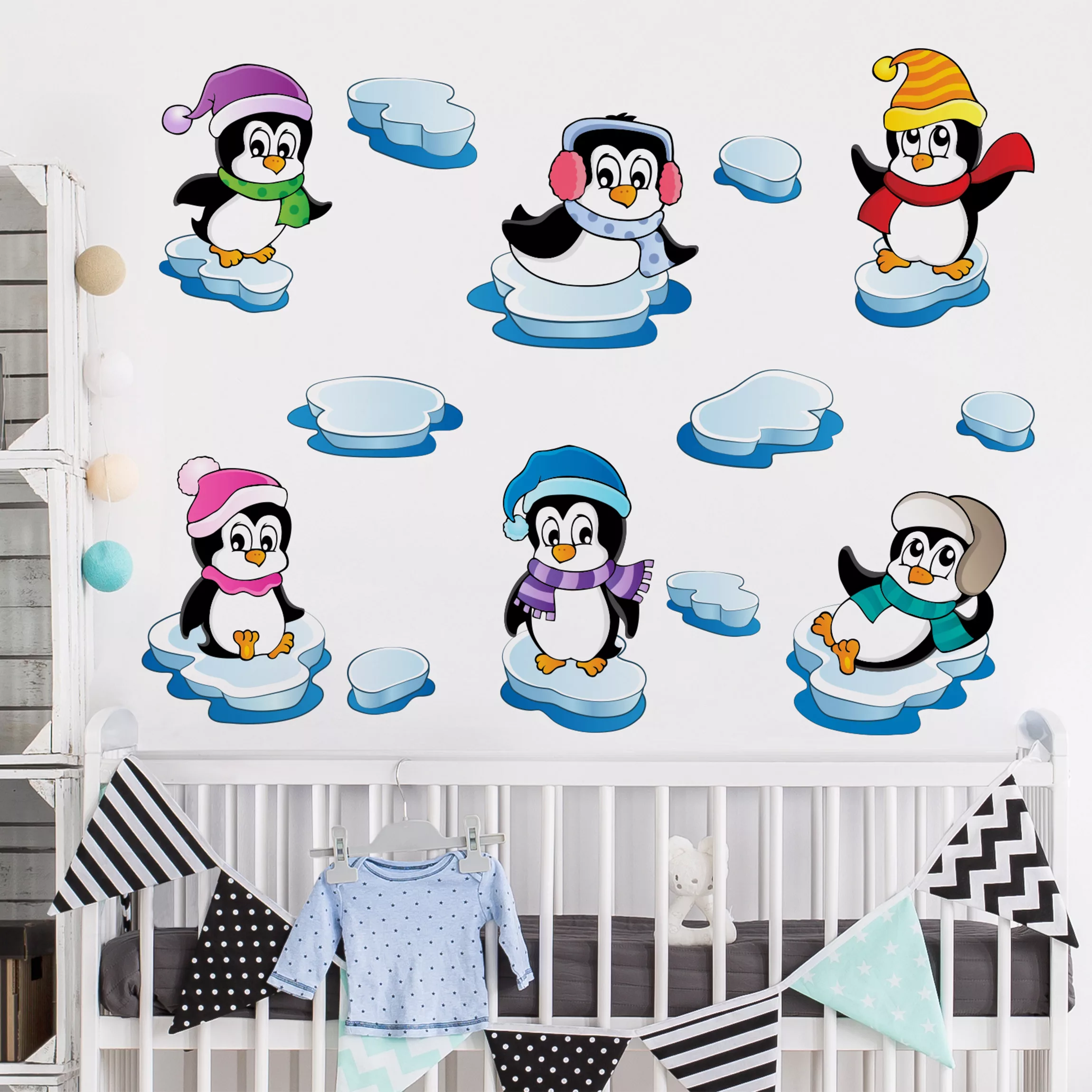 Wandtattoo Kinderzimmer Pinguin Winter Kinderzimmer Set günstig online kaufen
