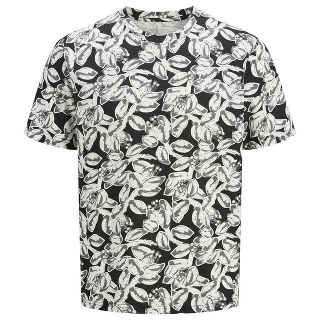 Jack & Jones Rundhalsshirt Jack&Jones XXL T-Shirt floral JORSPLIT schwarz-w günstig online kaufen