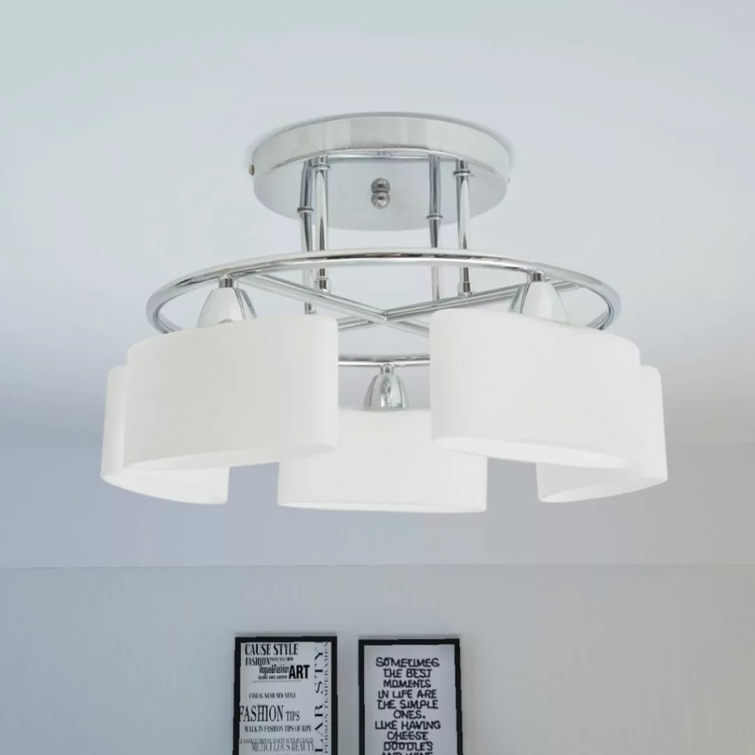 Deckenleuchte Ellipsoid-glaslampenschirme 5 E14-lampen 200 W günstig online kaufen