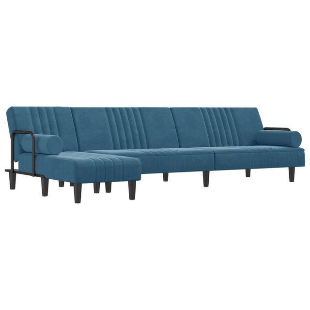 vidaXL Schlafsofa, Sofa in L-Form Blau 260x140x70 cm Samt günstig online kaufen