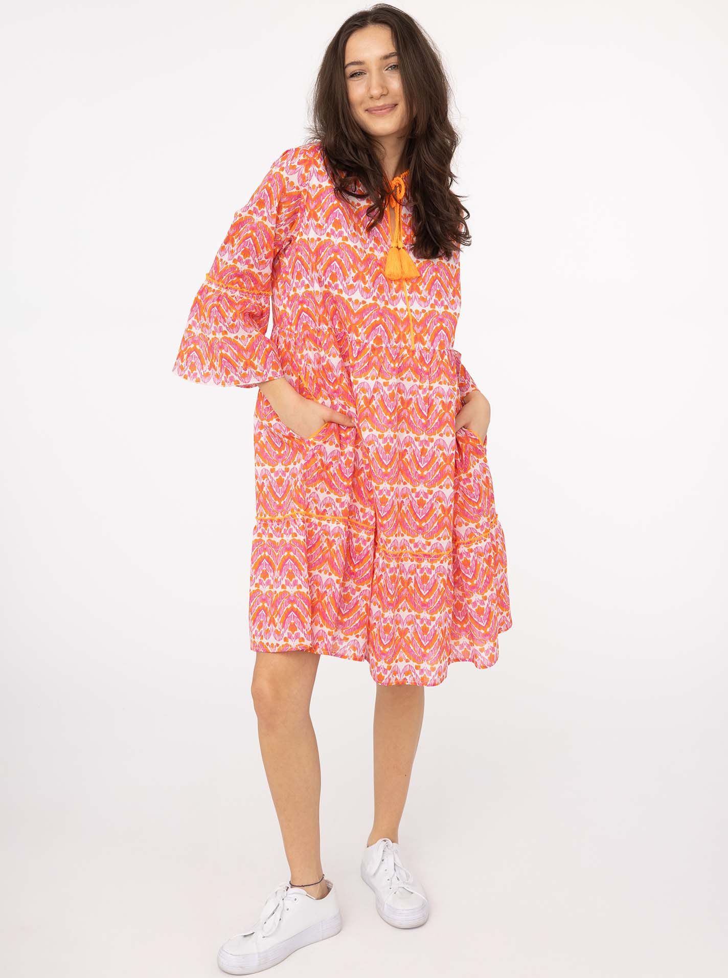 Zwillingsherz Sommerkleid ""Joyful"", mit Tasseln, Trompeten Ärmeln und Ein günstig online kaufen