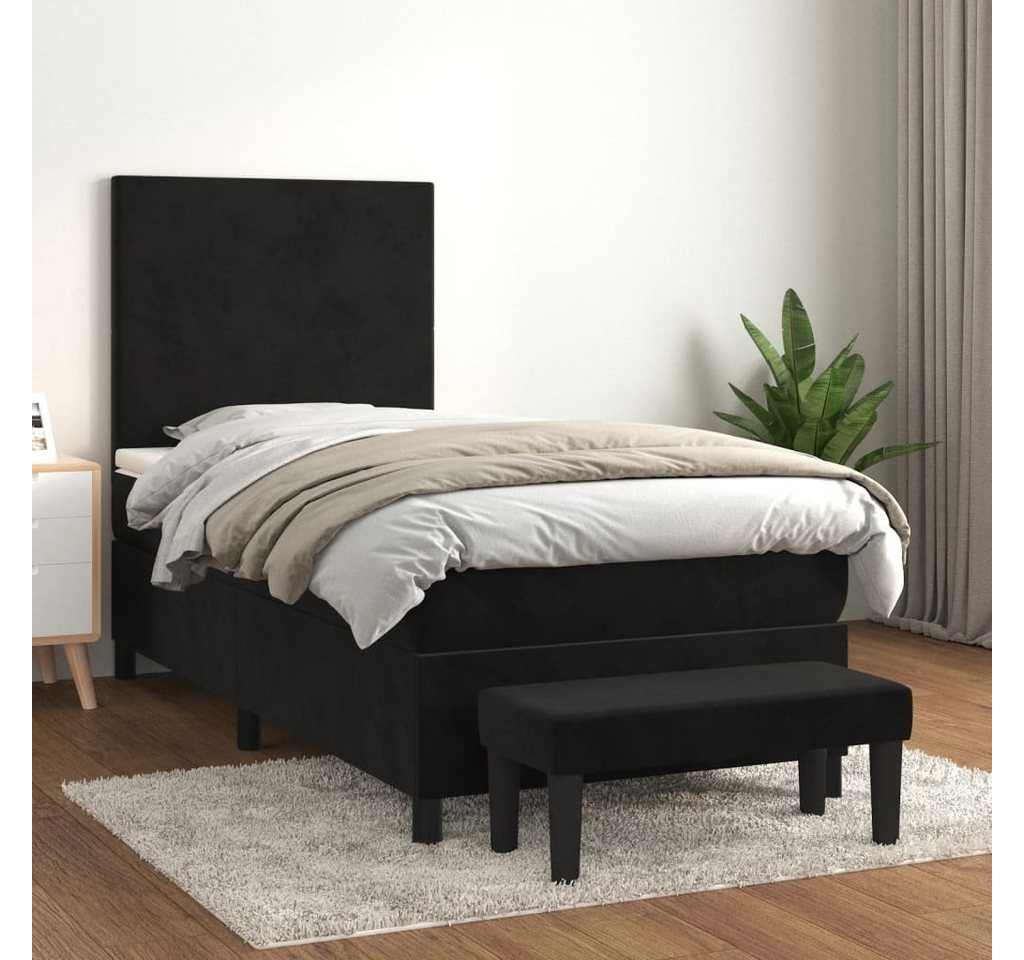 furnicato Bett Boxspringbett mit Matratze Schwarz 80x200 cm Samt günstig online kaufen