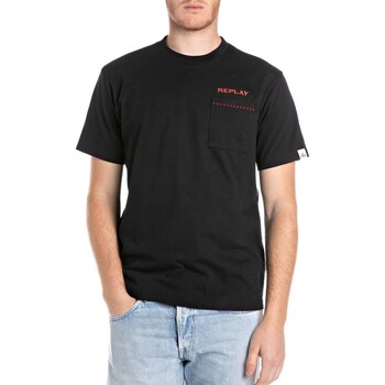 Replay  T-Shirts & Poloshirts T-Shirt mit Rundhalsausschnitt und Schriftzug günstig online kaufen