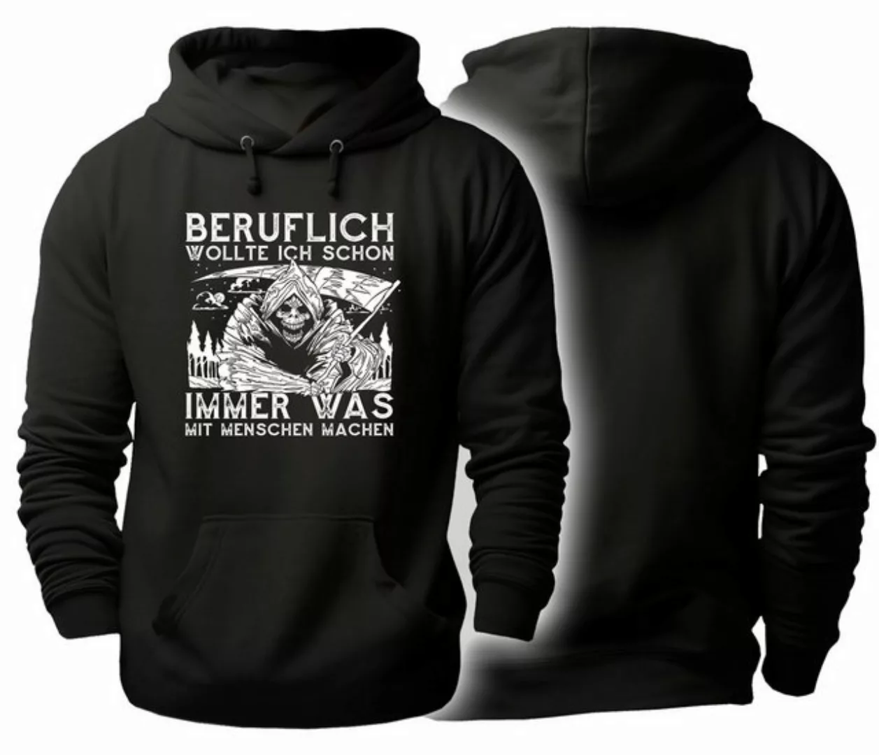 MyDesign24 Hoodie Herren Kapuzen Sweatshirt - Grim Reaper Skelett mit Sense günstig online kaufen