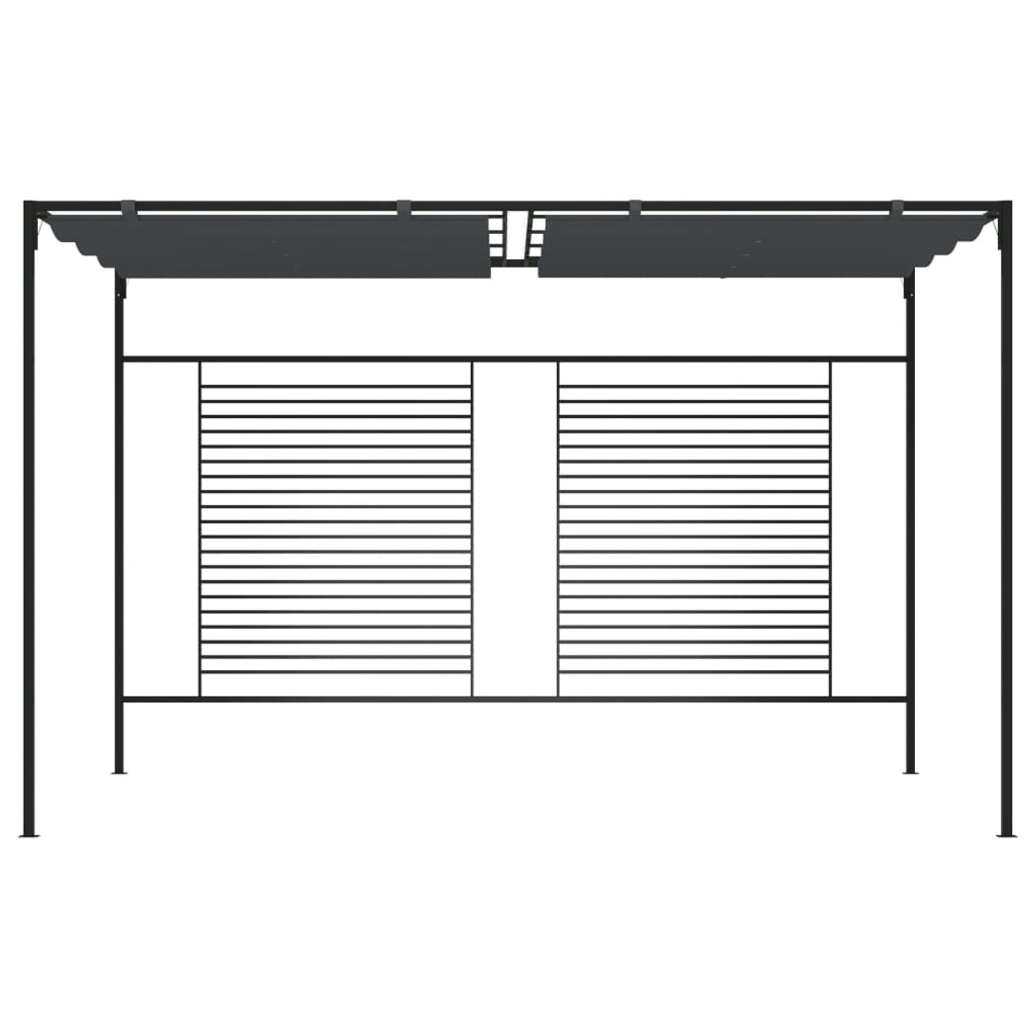 Pavillon Mit Ausziehbarem Dach 4x3x2,3 M Anthrazit 180 G/m² günstig online kaufen