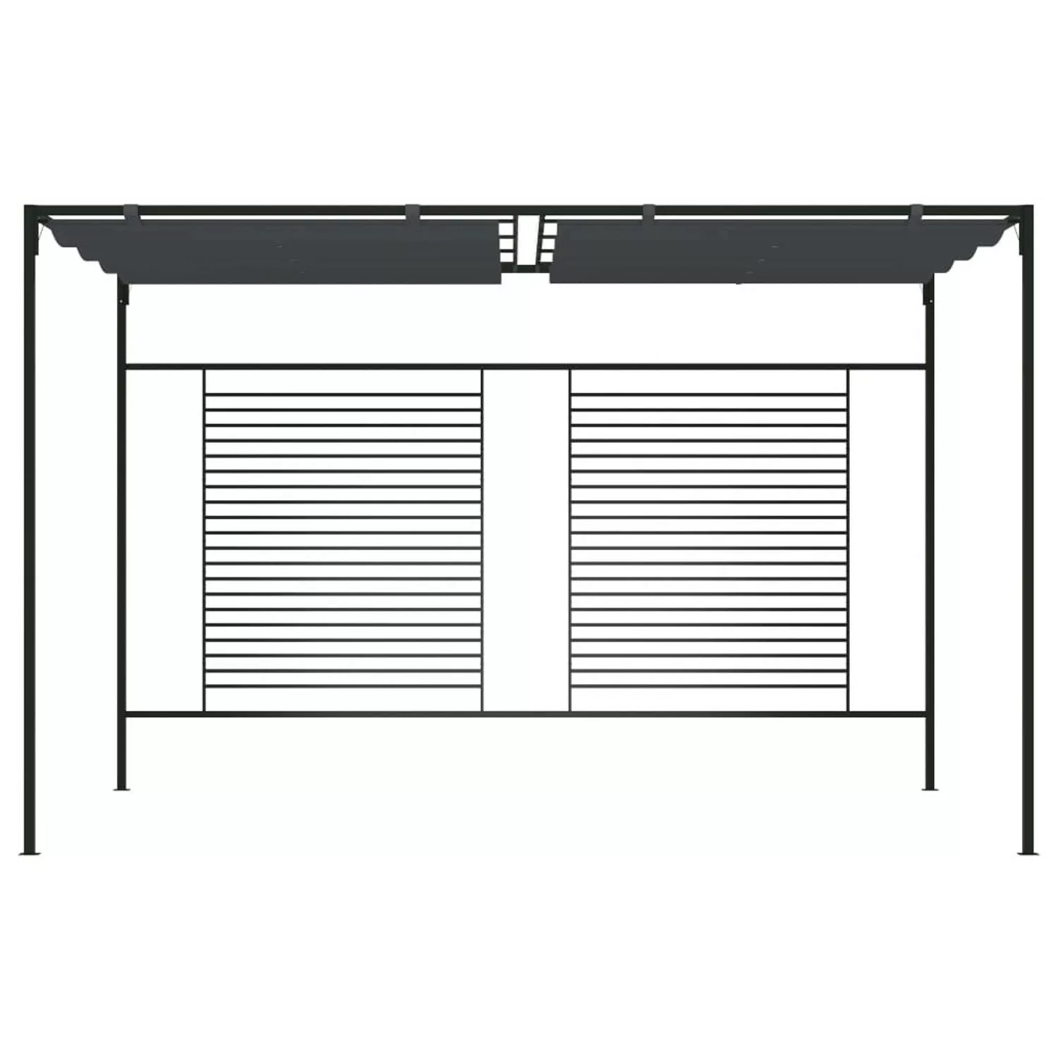 Pavillon Mit Ausziehbarem Dach 4x3x2,3 M Anthrazit 180 G/m² günstig online kaufen