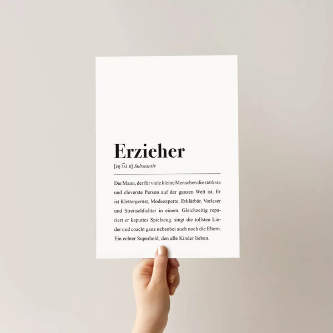 Erzieher Poster Din A4: Erzieher Definition günstig online kaufen