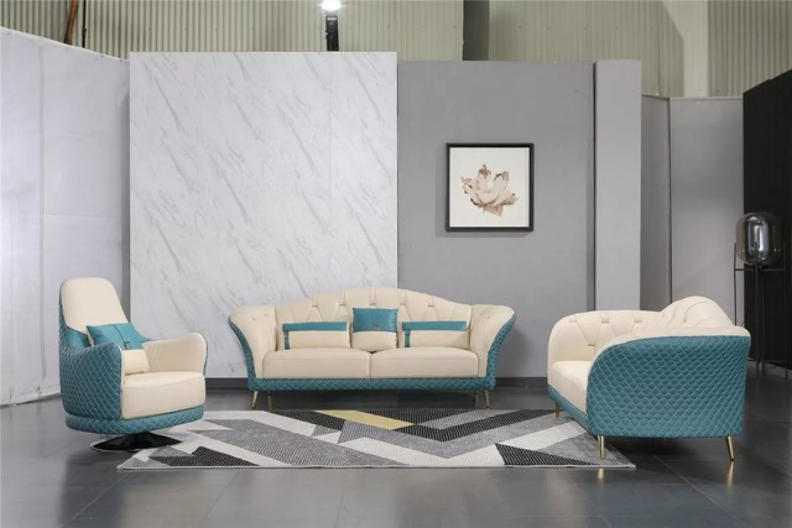 JVmoebel Sofa Luxus Moderne Sofagarnitur 3+1+1 Sitzer Edelstahlfüße Neu, Ma günstig online kaufen
