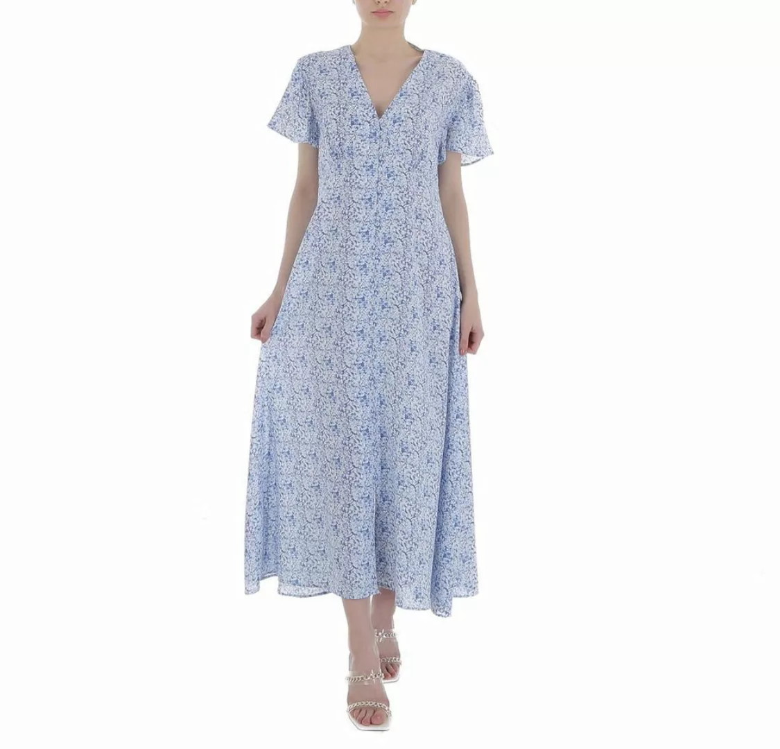 Ital-Design Maxikleid Damen Freizeit Geblümt Maxikleid in Blau günstig online kaufen