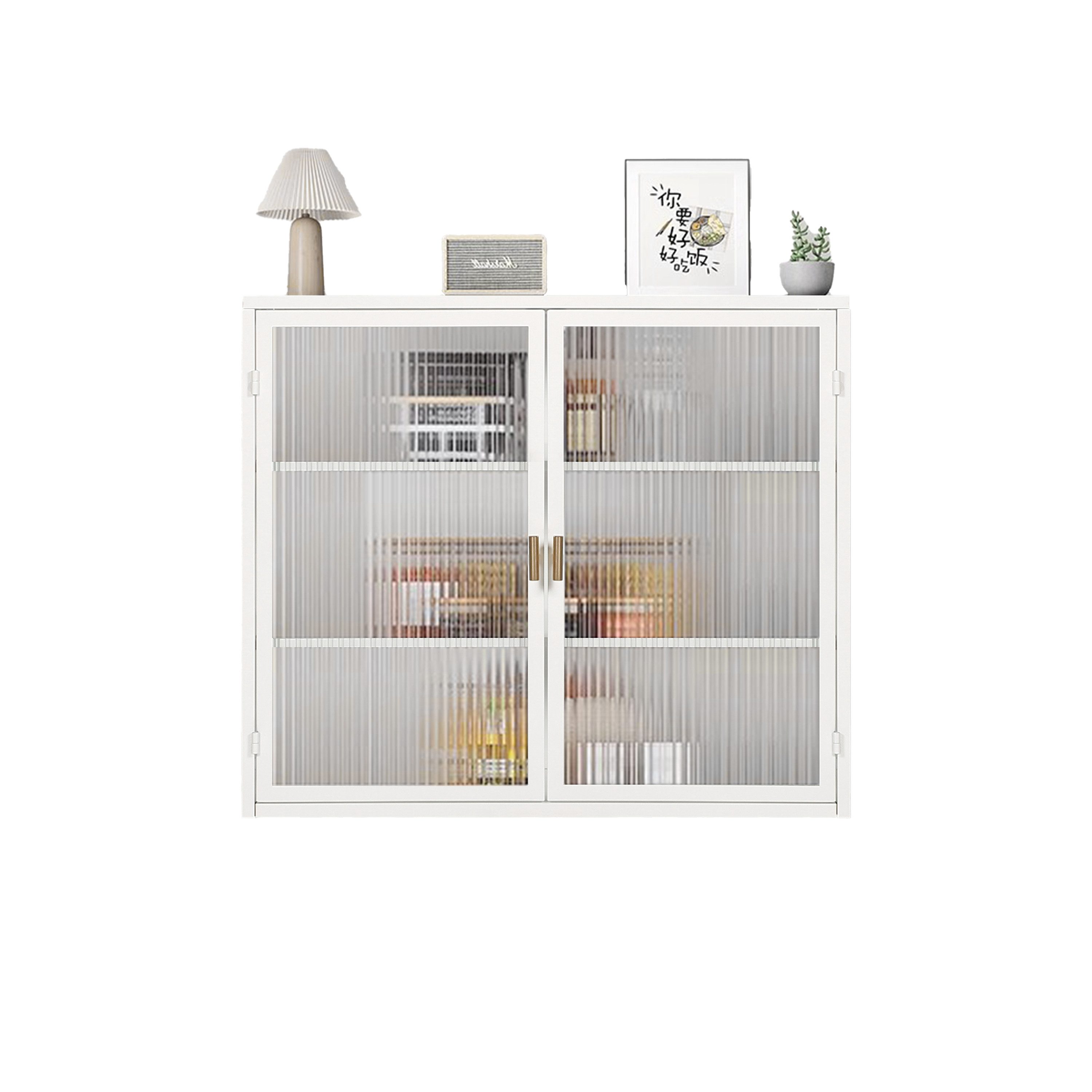 OKWISH Hängeschrank mit Glastüren, dreistufiger Stauraum günstig online kaufen