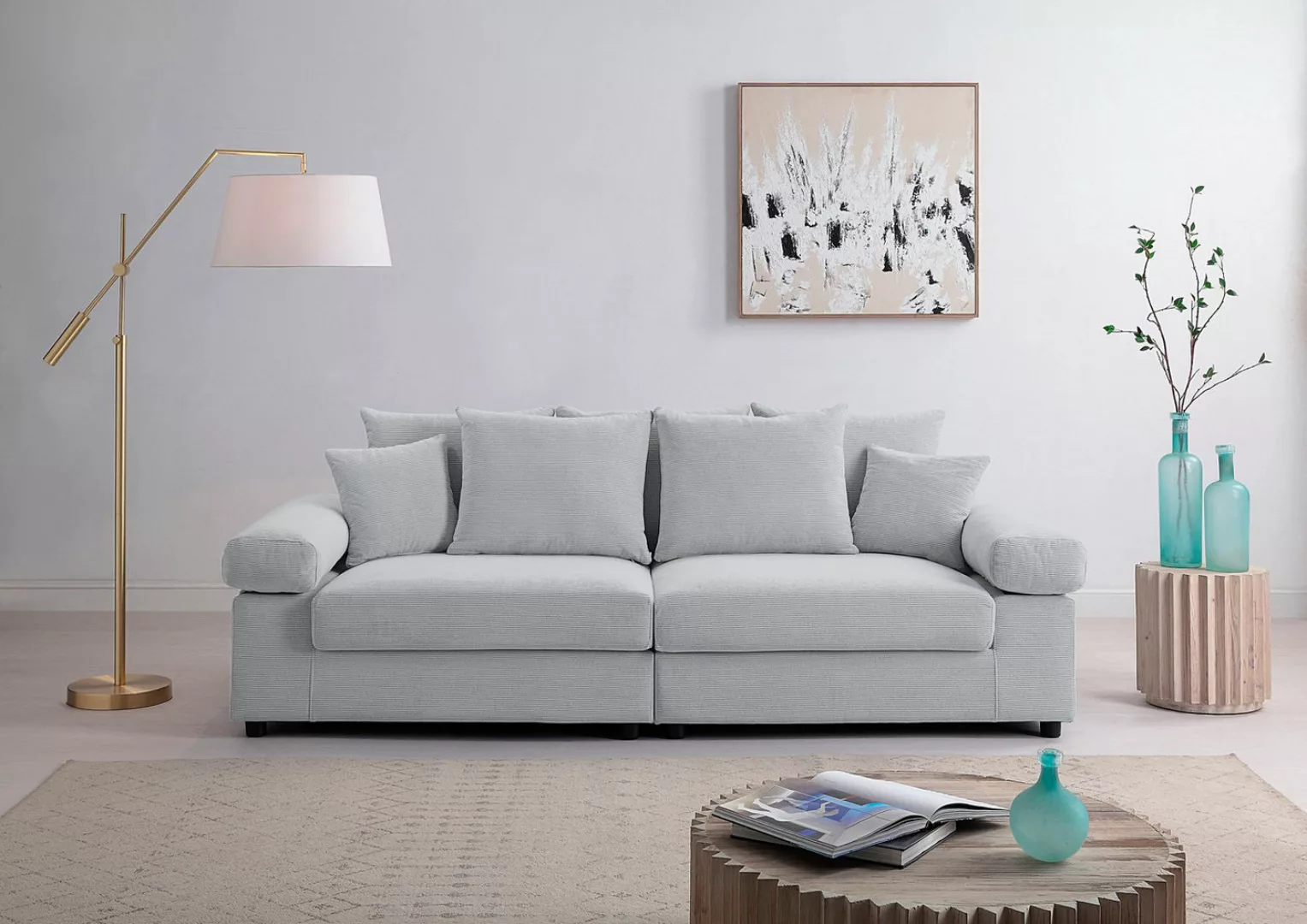 ATLANTIC home collection Big-Sofa Bjoern, mit Cord-Bezug, XXL-Sitzfläche, m günstig online kaufen