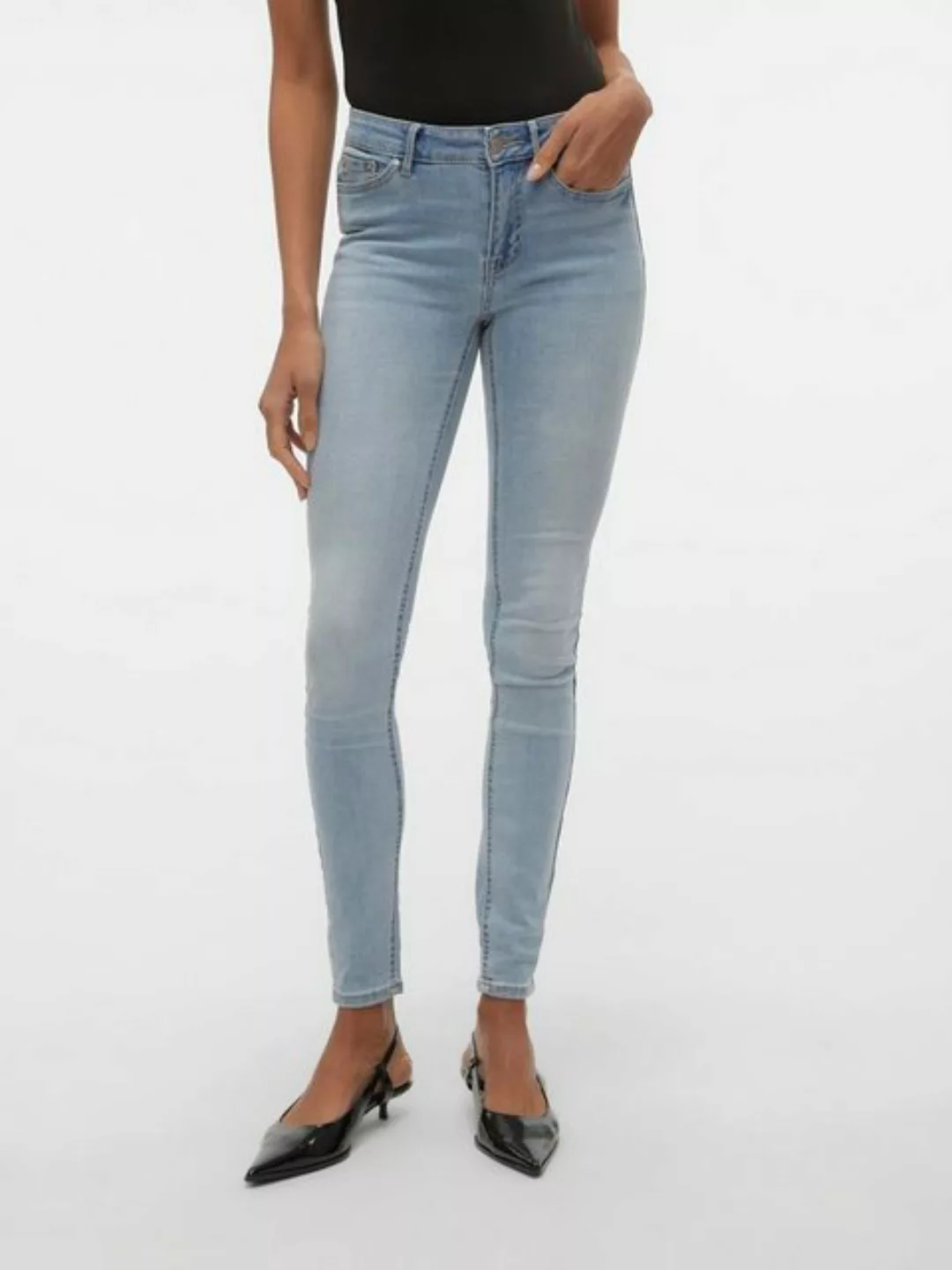 Vero Moda Skinny-fit-Jeans "VMFLASH MR SKINNY JEANS LI3102 GA NOOS" günstig online kaufen