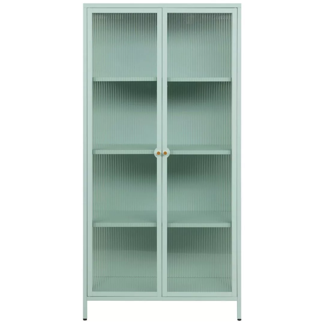 Finori Vitrine in mintgrün, Stahl - 80x160x40cm (BxHxT) günstig online kaufen