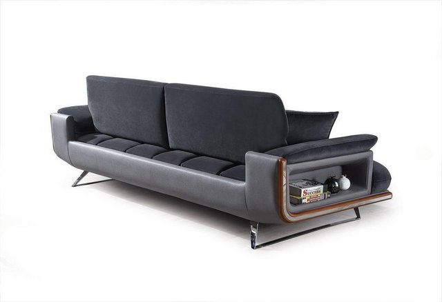 JVmoebel Sofa Sofa 3 Sitzer Textil Sofas Schwarz Stoff Möbel Modern Stil Dr günstig online kaufen