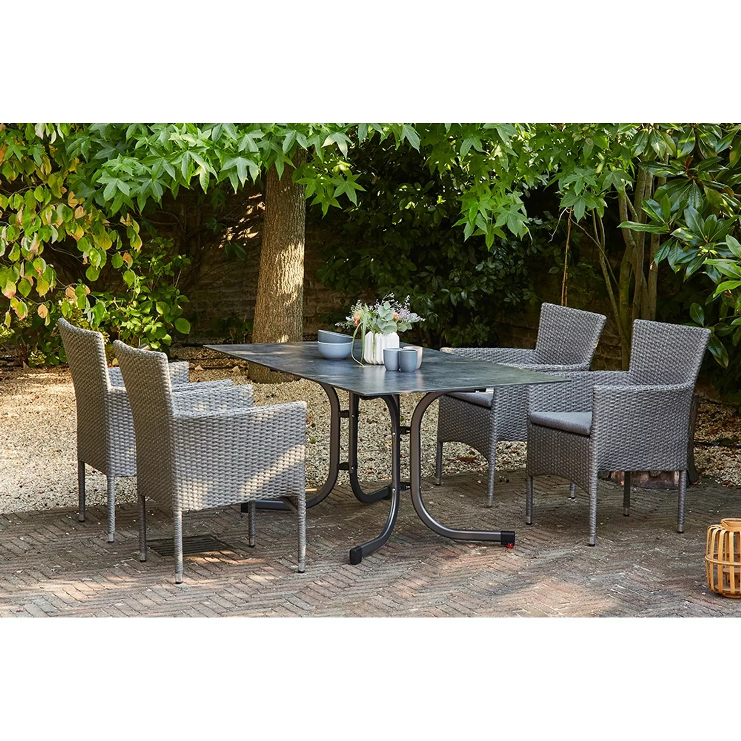 Siena Garden Dining-Set Padova 5-teilig 4 x Sessel 1 x Klapptisch günstig online kaufen