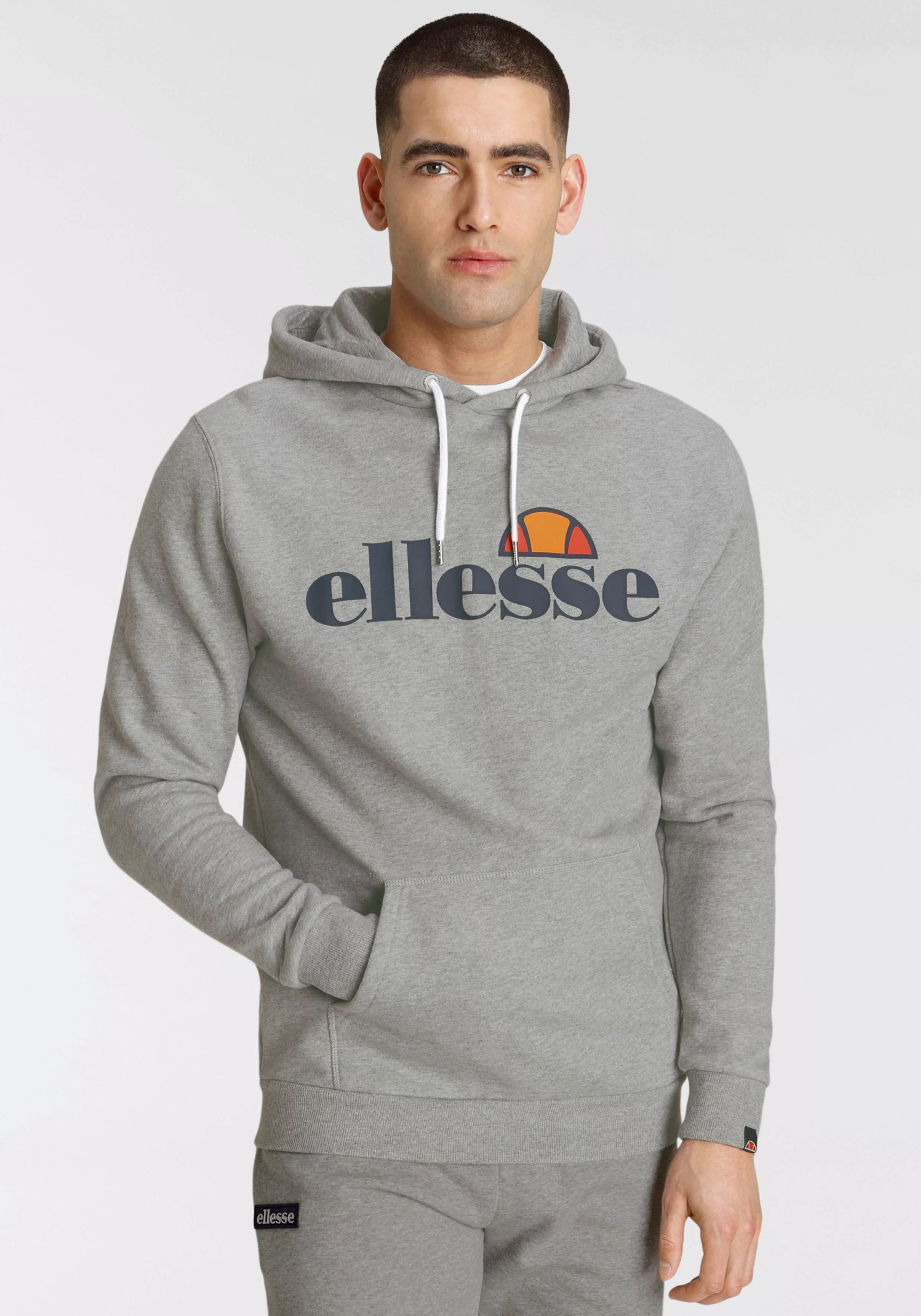 ellesse – Gottero – Grauer Kapuzenpulllover mit klassischem Logo günstig online kaufen