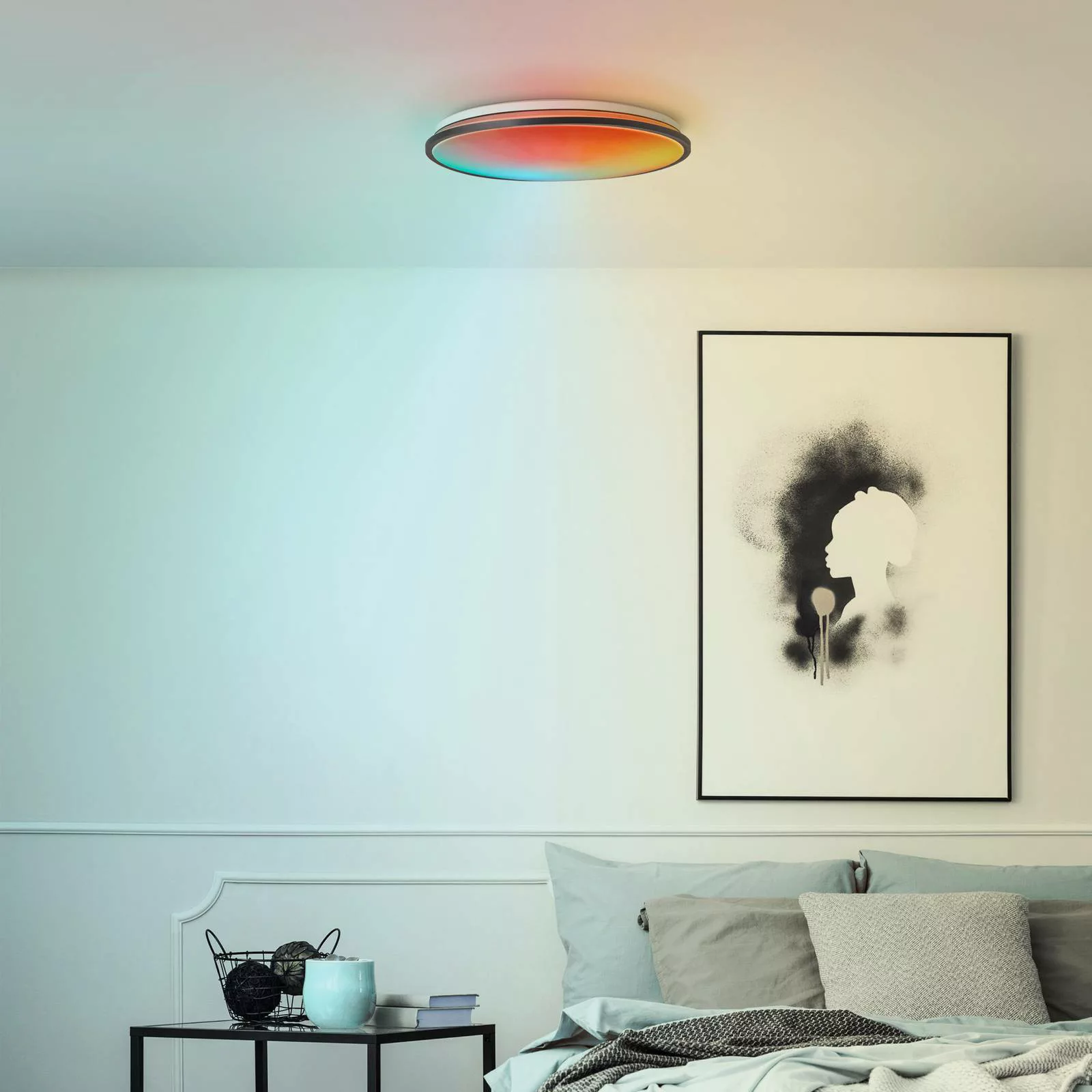 Brilliant LED-Deckenaufbau-Paneel Heida 48 cm Schwarz günstig online kaufen
