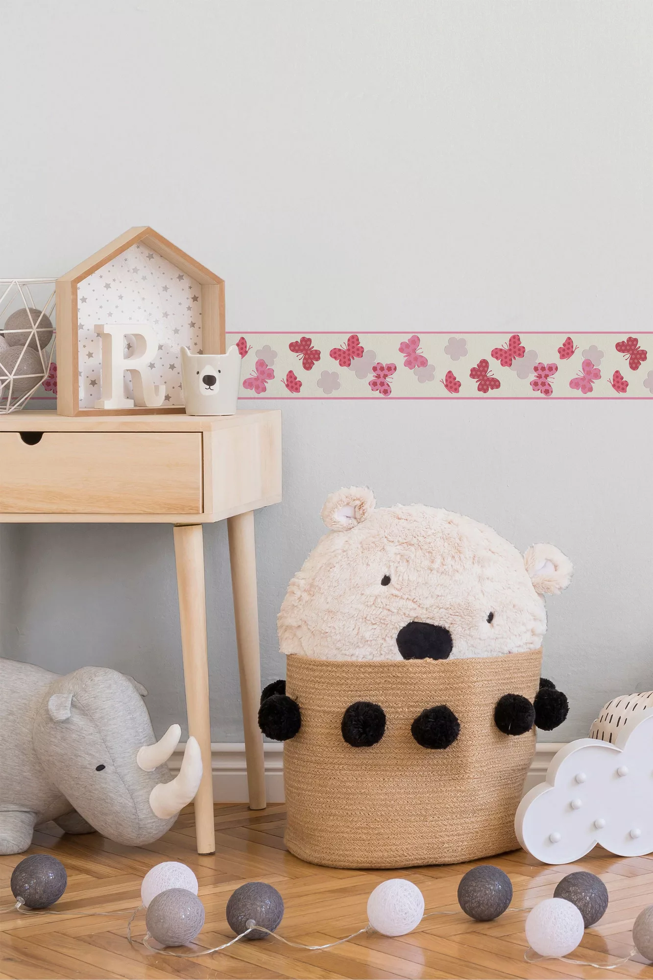 Bricoflor Tapeten Bordüre mit Schmetterling Pinke Tapete für Mädchenzimmer günstig online kaufen