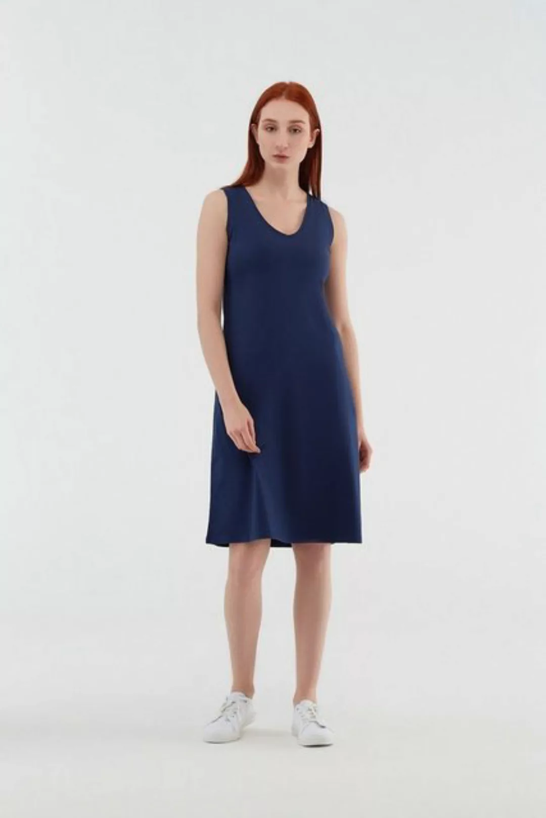 Damen Kleider Ärmellos Bio-baumwolle Sommerkleid Kleid günstig online kaufen