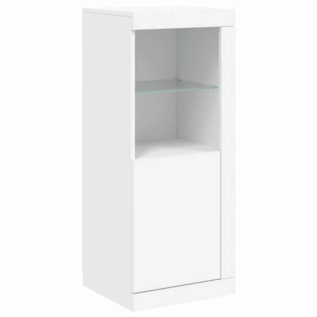 vidaXL Vitrine Sideboard mit LED-Beleuchtung Weiß 41x37x100 cm Glas Vitrine günstig online kaufen