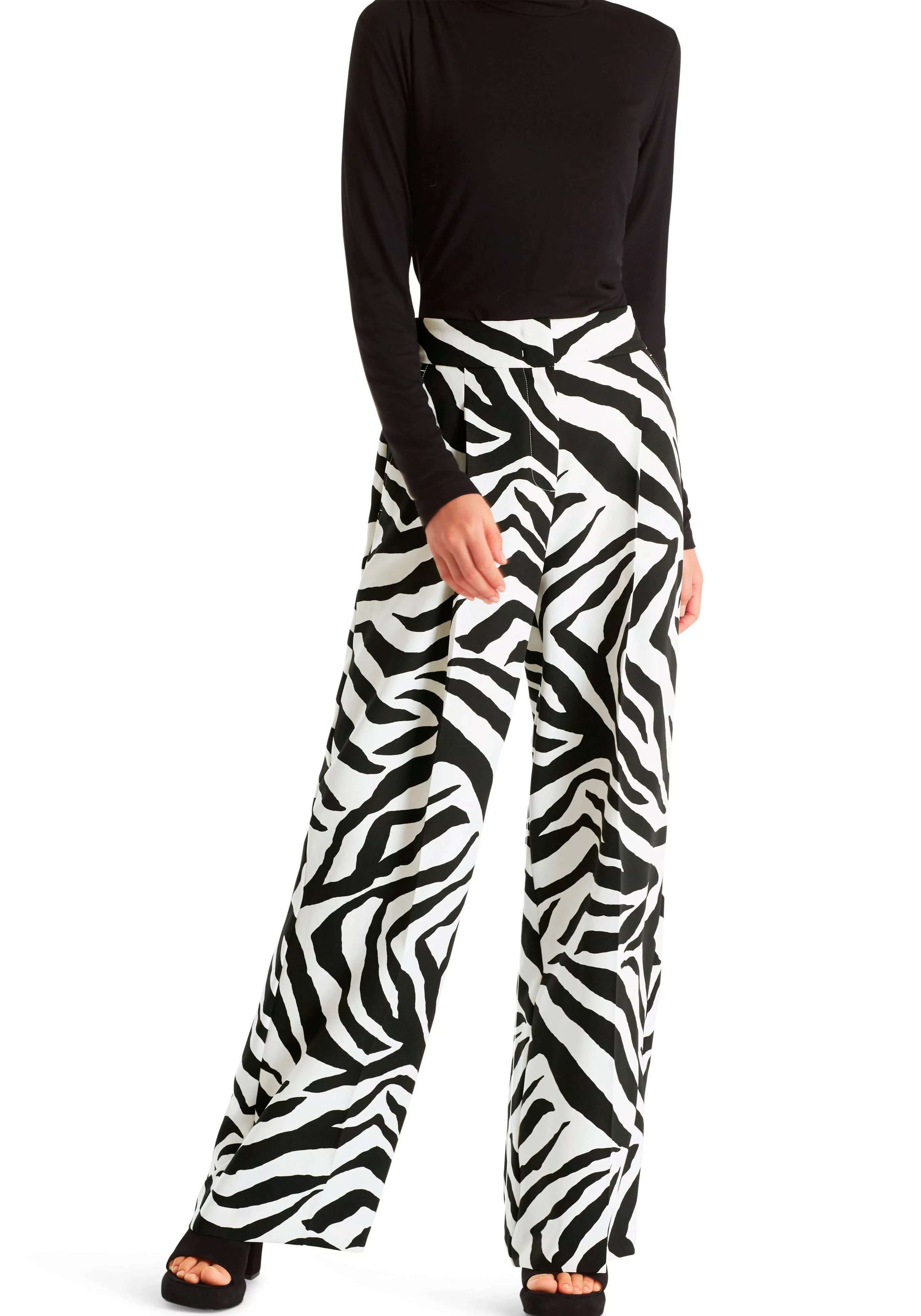 Marc Cain Stoffhose "Collection Animal Intense" Premium Damenmode mit Zebra günstig online kaufen