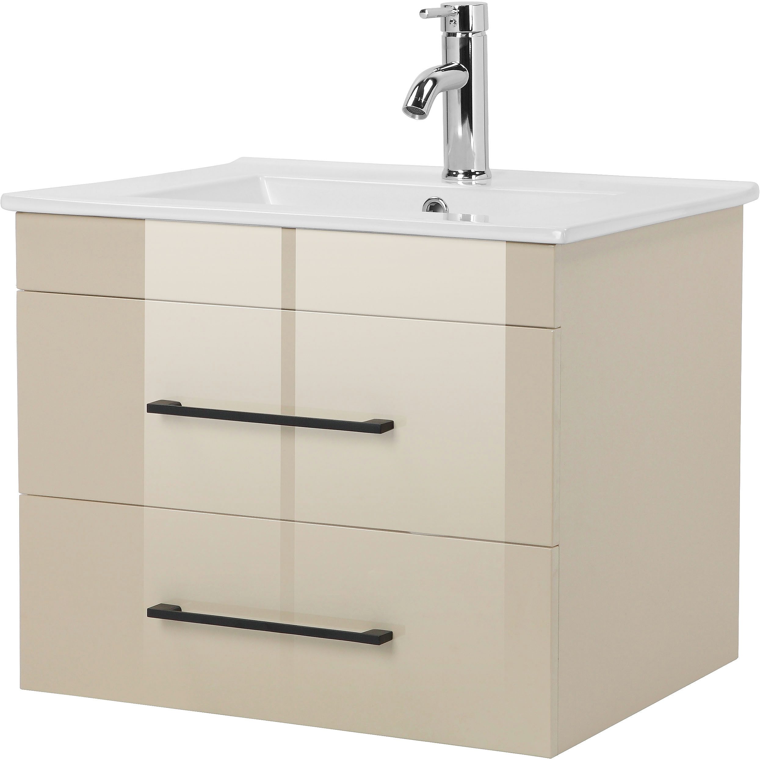 welltime Waschtisch "Florenz Badschrank Badmöbel inkl. Waschbecken" günstig online kaufen