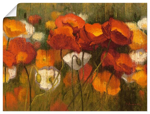 Artland Wandbild "Das starke Rot II", Blumenwiese, (1 St.), als Leinwandbil günstig online kaufen