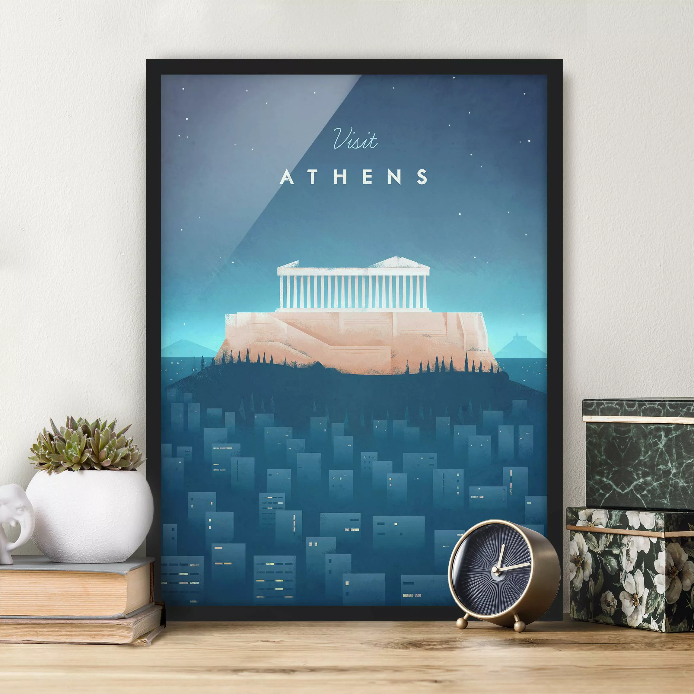 Bild mit Rahmen Architektur & Skyline - Hochformat Reiseposter - Athen günstig online kaufen