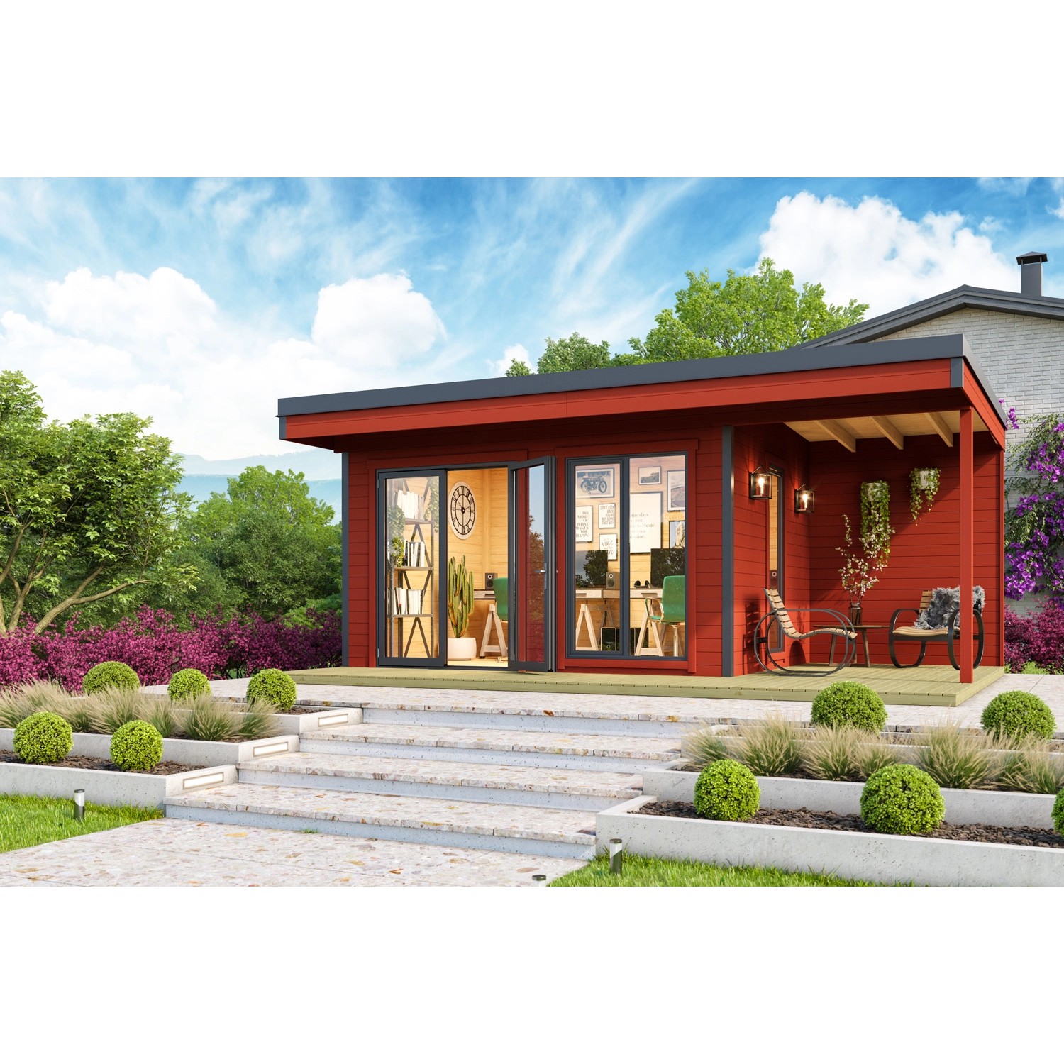 Lasita Maja Gartenhaus Domeo 7 Schwedenrot 400 cm x 300 cm günstig online kaufen